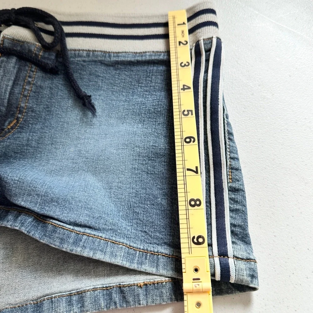 Vintage Rare Forever 21 Denim Shorts 9 Blue Stretch Striped Y2K 90s Retro Resort